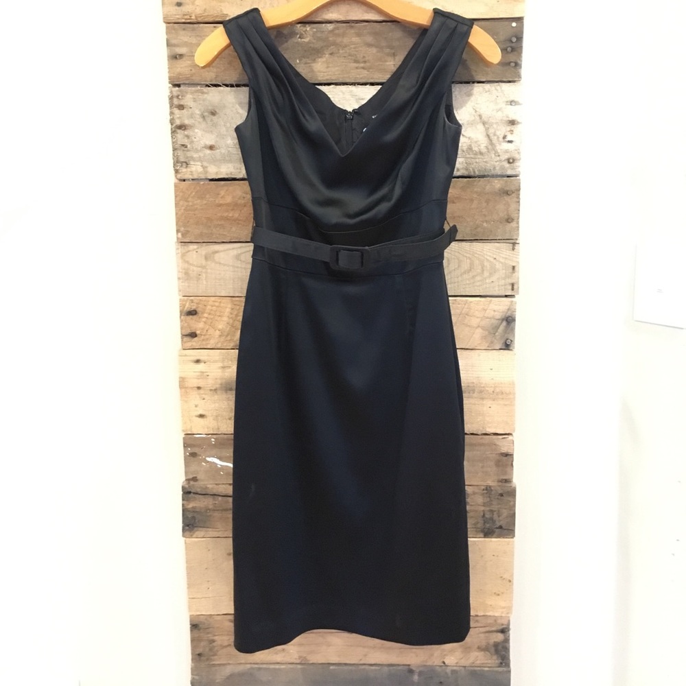 WHBM black satin dress.